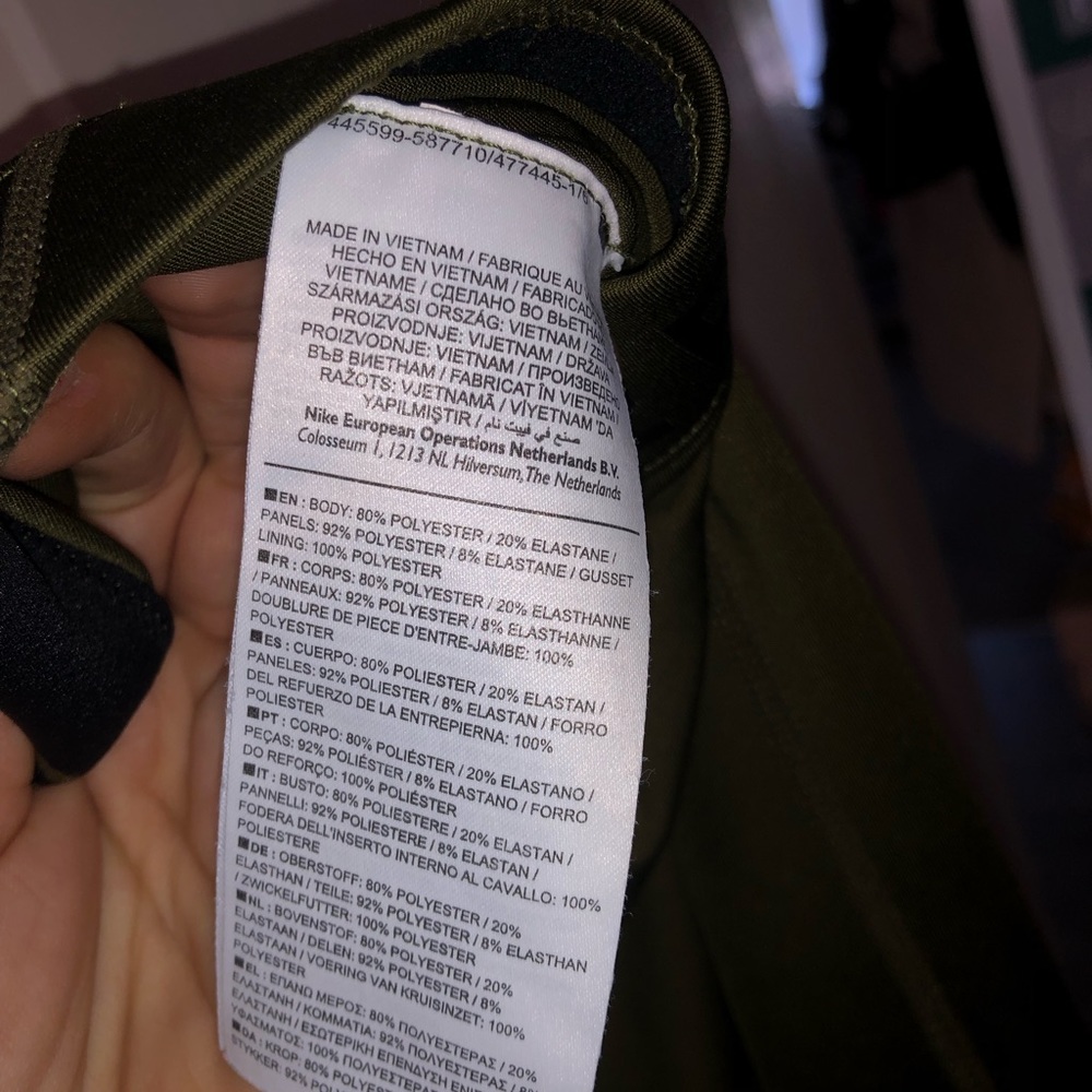 NIKE PRO khaki leggings size UK M - Picture 10 of 11